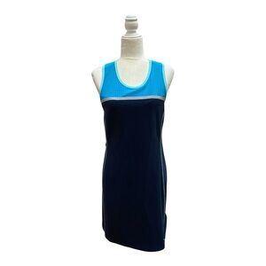Title Nine Womens Twisted Sister Blue Athletic Dress Size Medium Halter Tennis